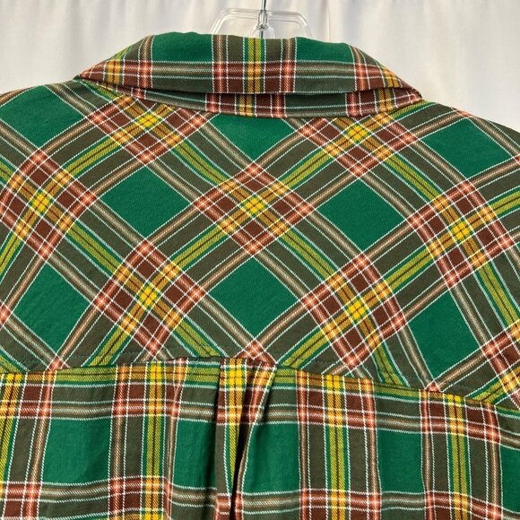 Staccato Button Up Collared Women’s Multicolor Plaid Long Sleeved Top Size L - Picture 6 of 9